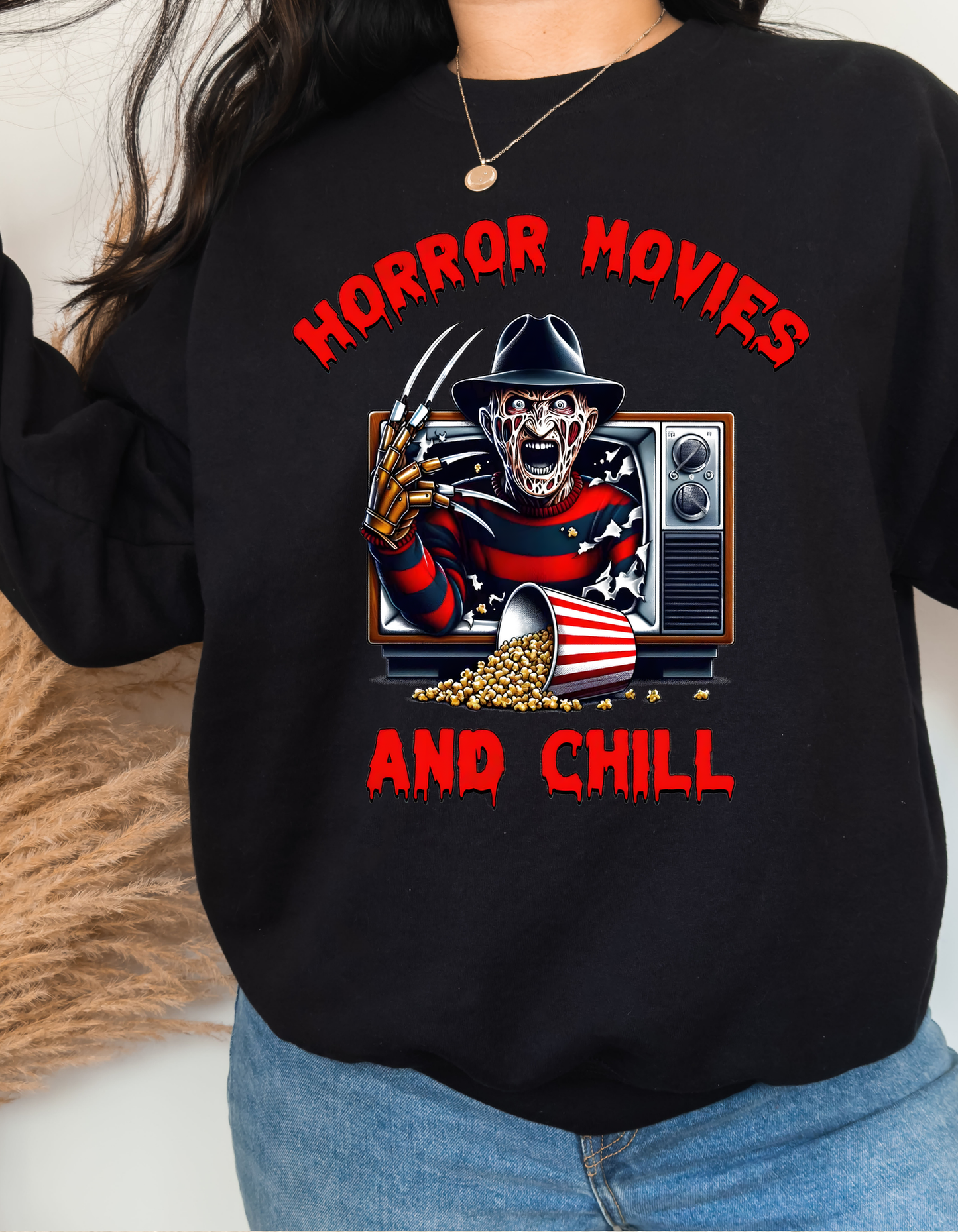 Freddy Horror Movies and Chill Crewneck