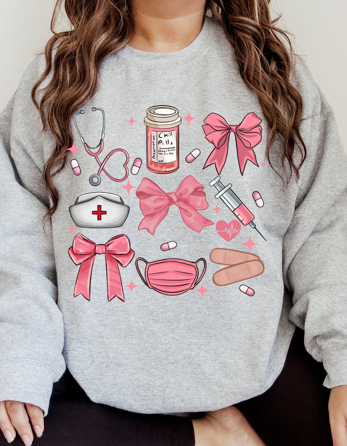 Pink Nurse Essentials Crewneck