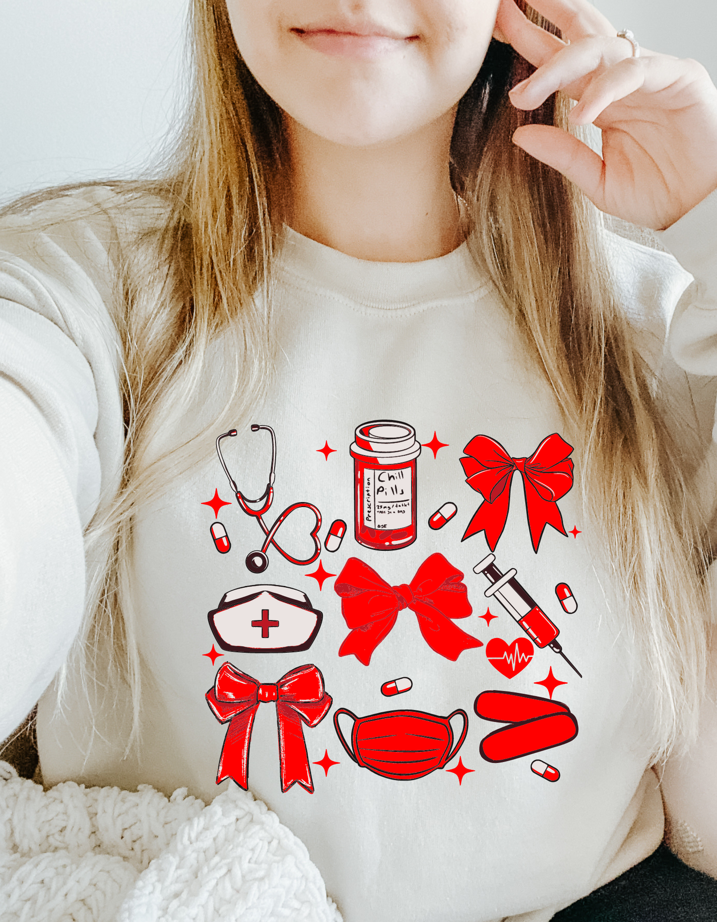 Red Nurse Essentials Crewneck