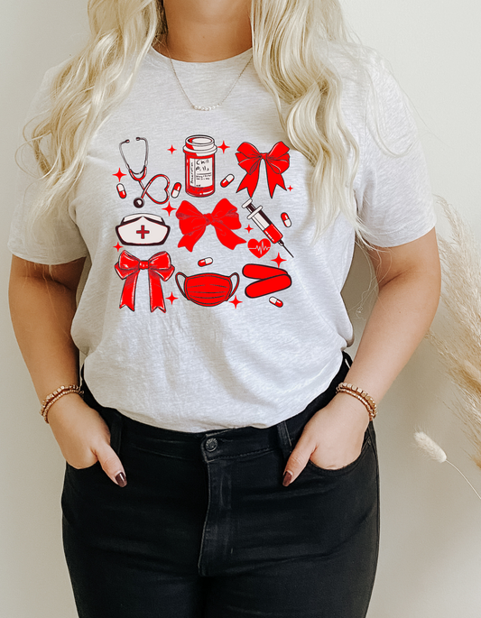 Red Nurse Essentials Tee