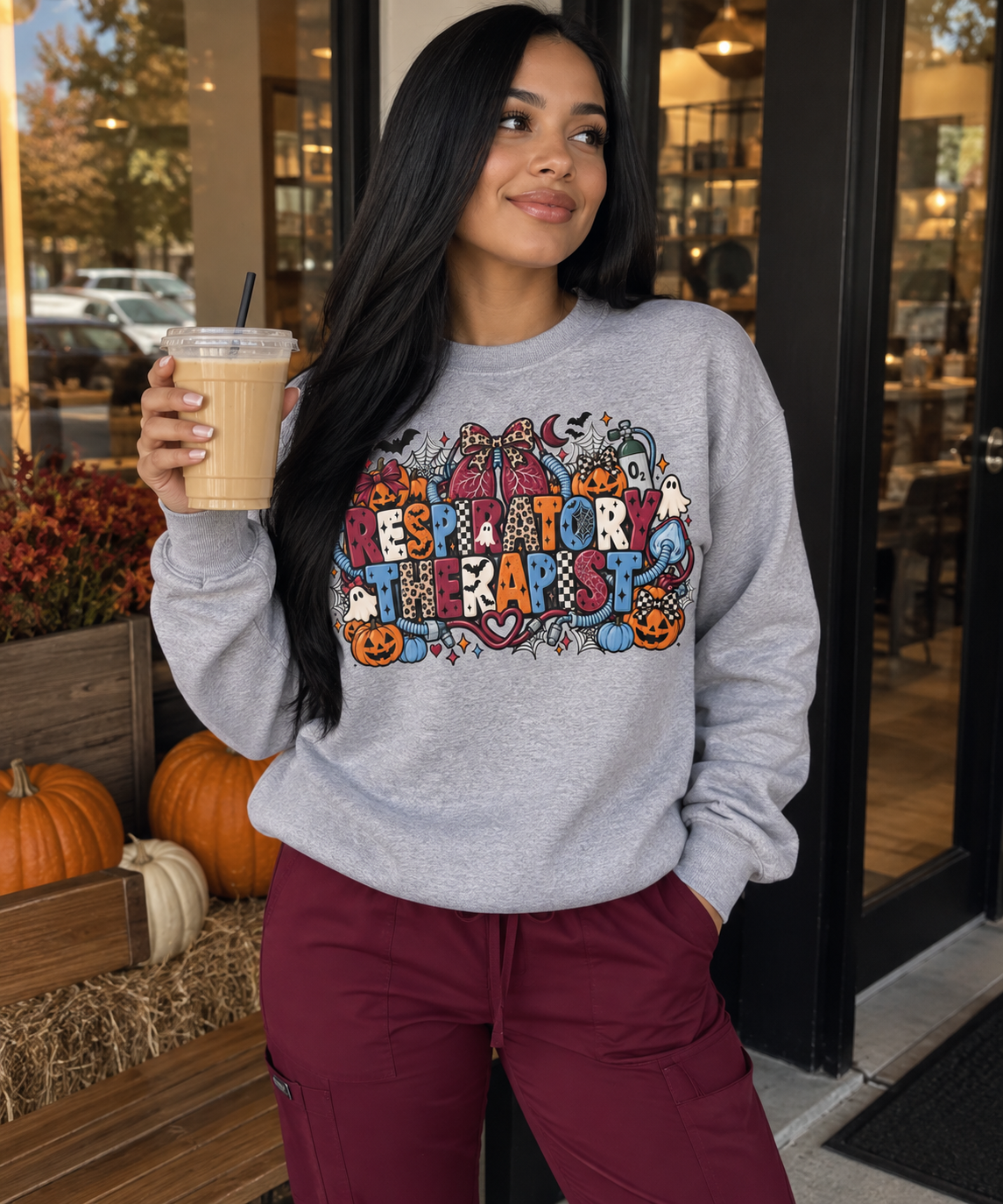 Spooky Respiratory Therapist Crewneck
