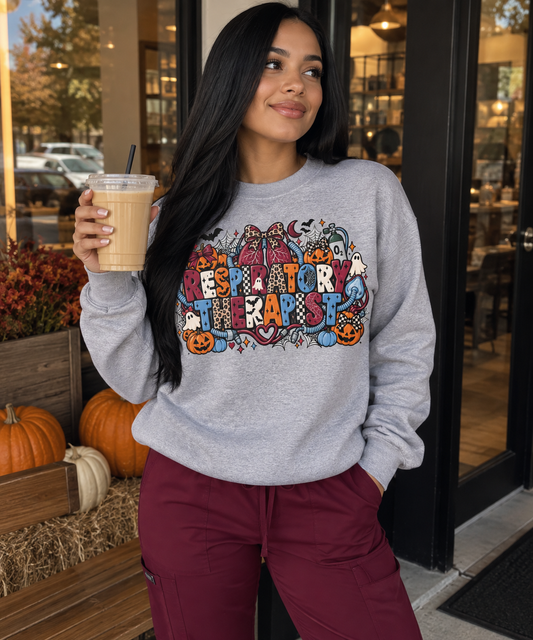 Spooky Respiratory Therapist Crewneck