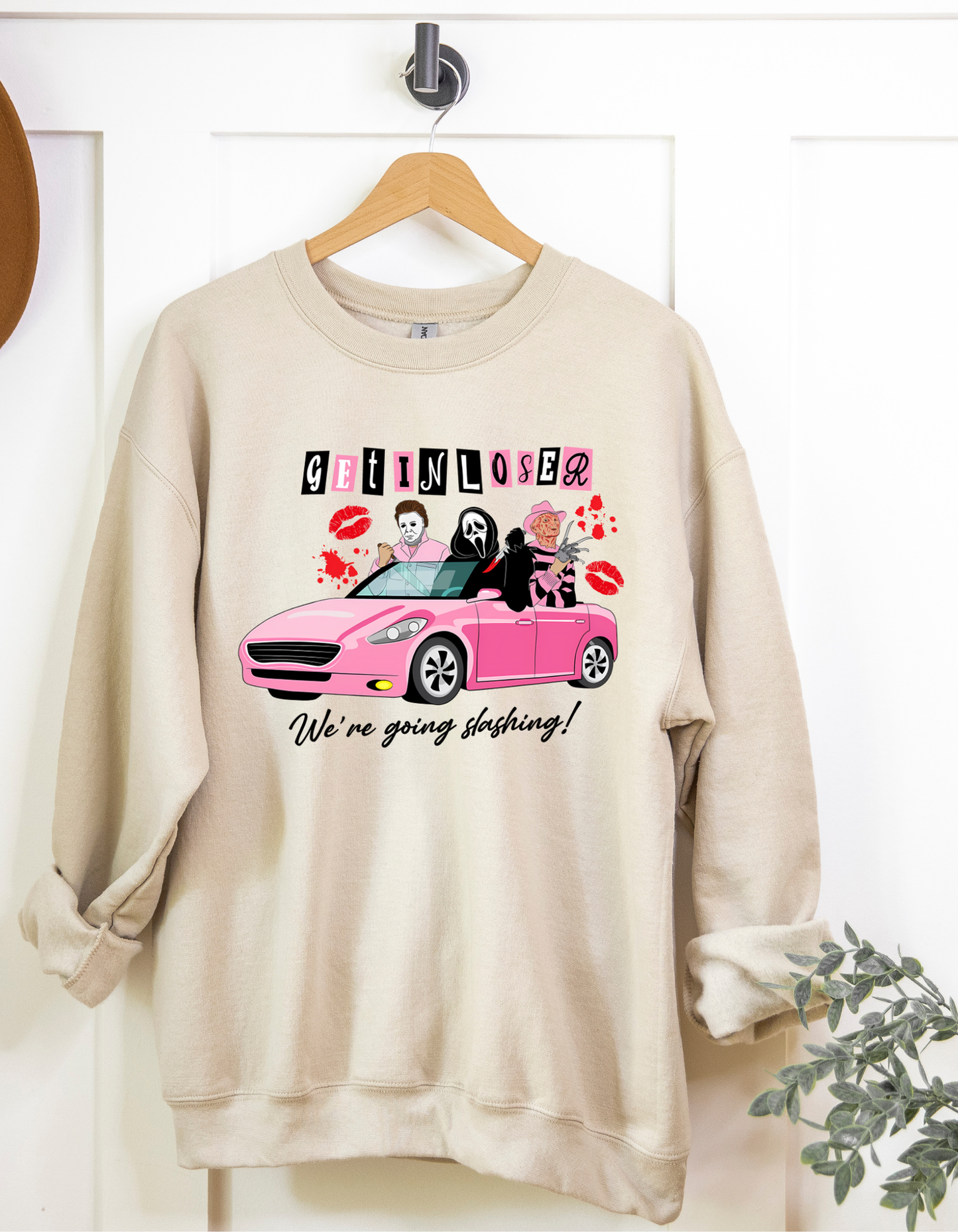 Pink Get In Loser Crewneck