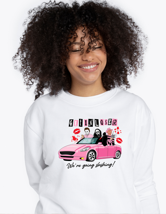 Pink Get In Loser Crewneck