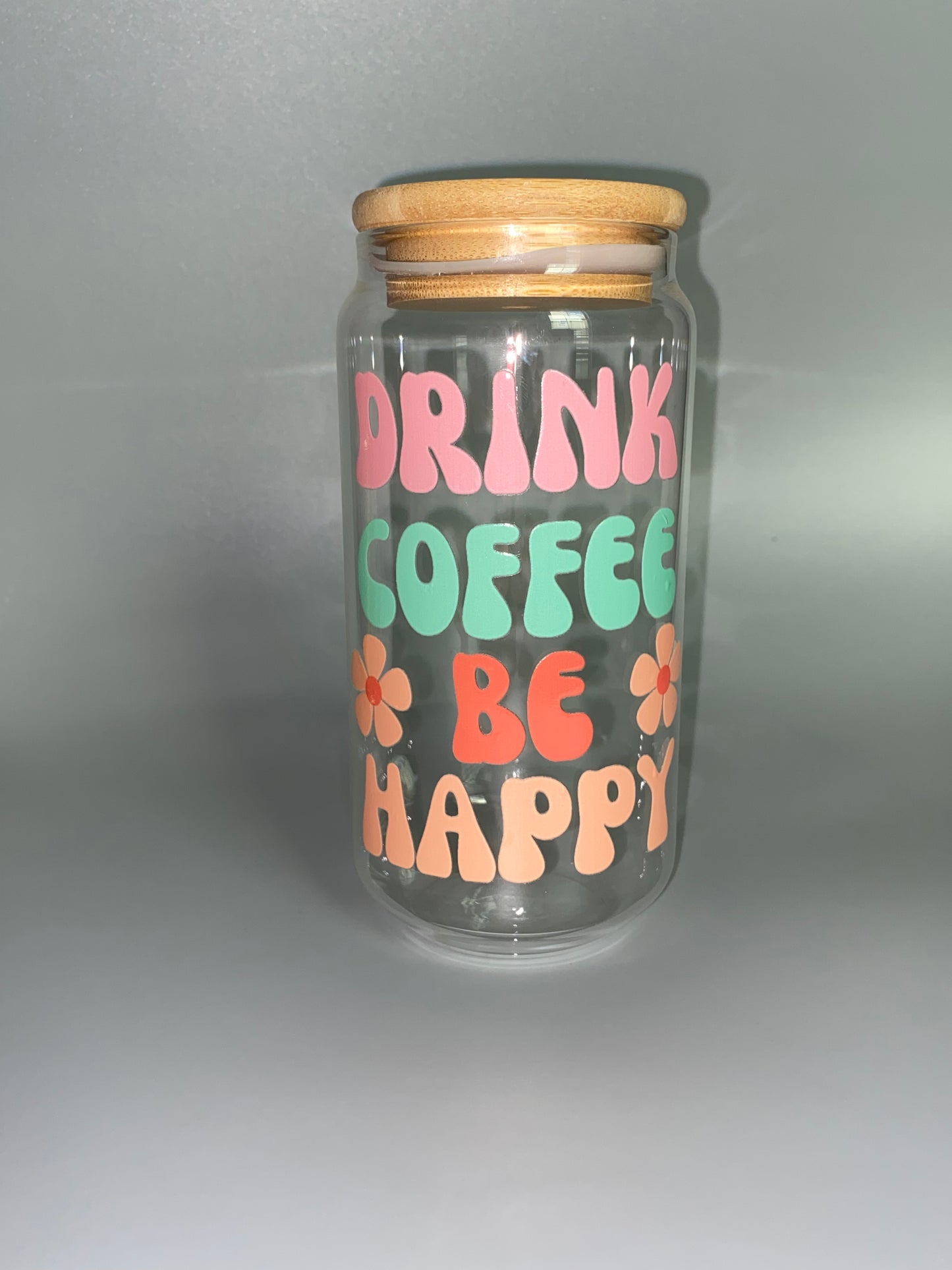 Coffee + Happiness 16oz Glass Cup