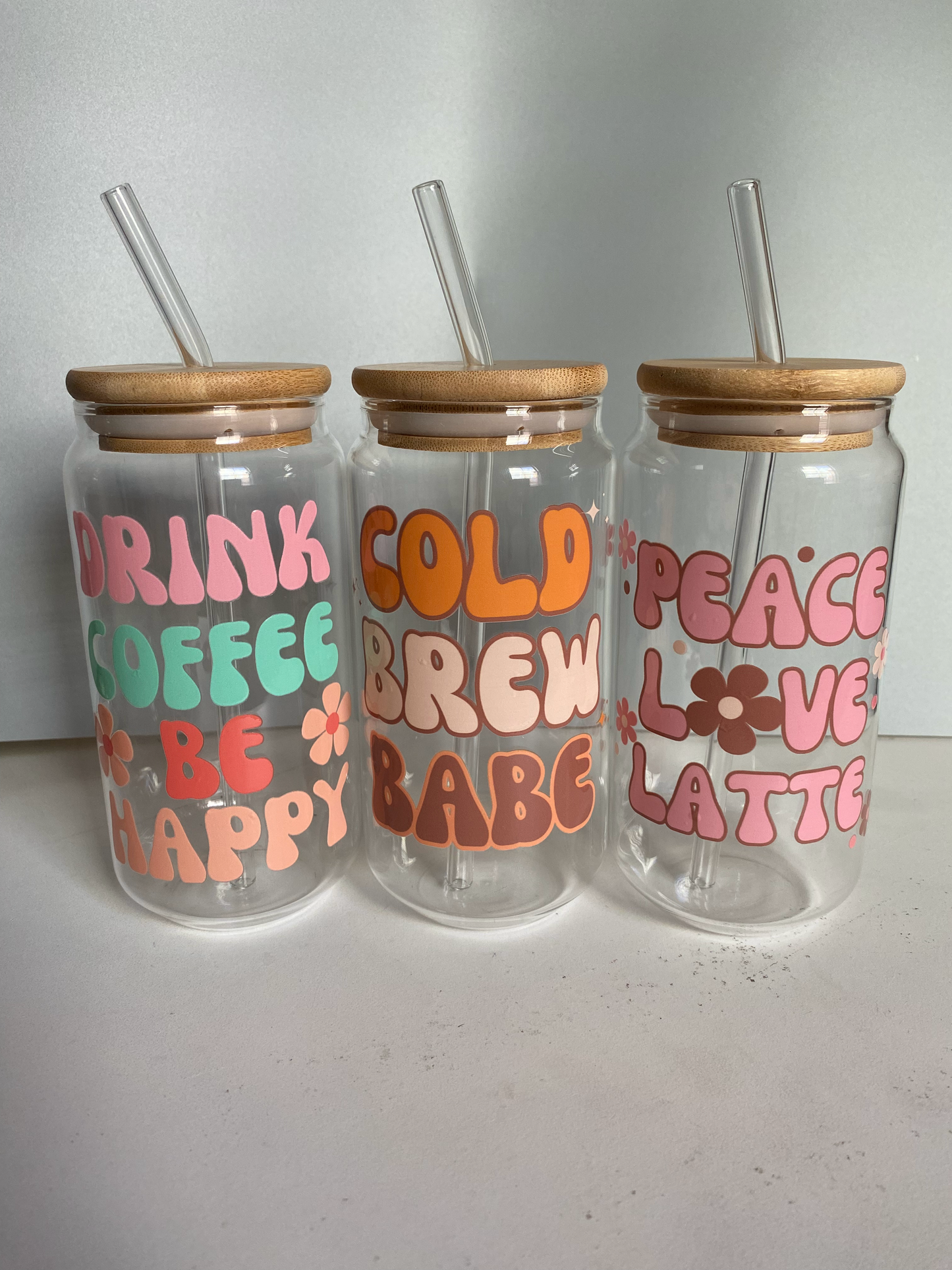 Cold Brew Babe 16oz Glass Cup